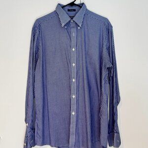 Izod LS Button Down - 17, 34/35 - Blue check